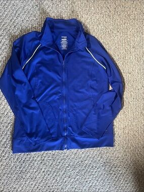 Danskin Zip Jacket in Royal Blue with yellow Piping